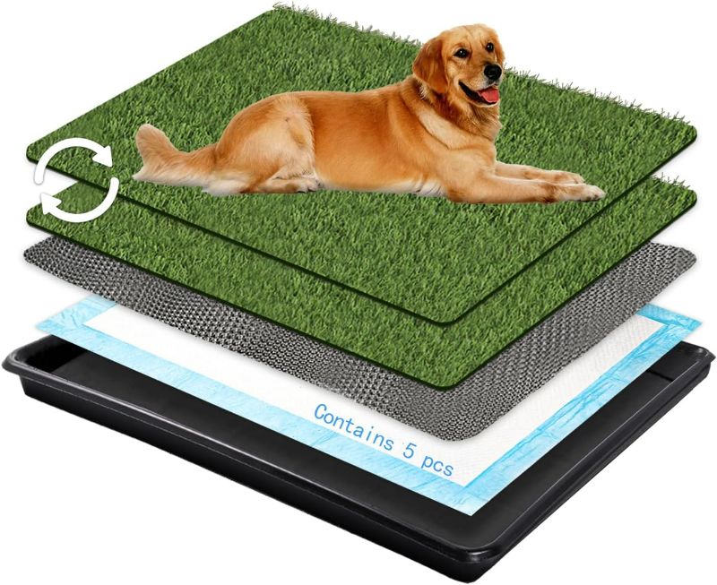 Photo 1 of Dog  Pad With Tray Large,35.5”×23.6”Dog Grass Large Patch Potty Arificial Grass Dog Potties for Apartment and Patio Training Outdoor and Indoor Use