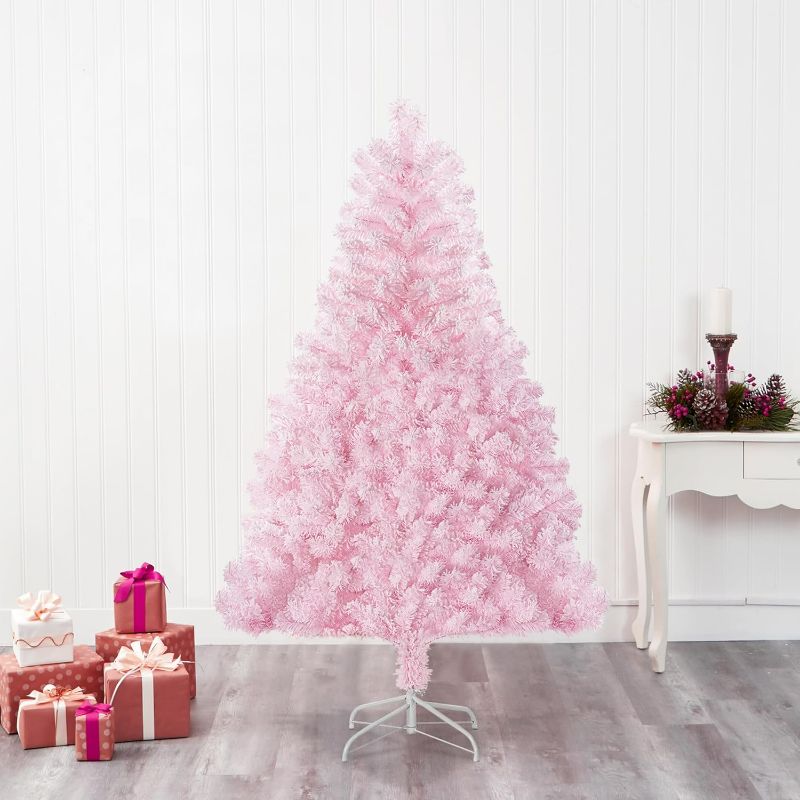 Photo 2 of 4.5ft Snow Flocked Christmas Tree, Premium Hinged Artificial Pine Xmas Tree with Metal Stand, 400 Branch Tips for Holiday Decor, Easy to Assemble for Indoor/Outdoor Decoration
