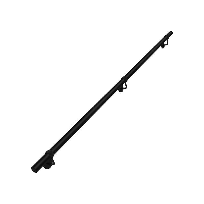 Photo 1 of ROTHLEY 6.6 FT Industrial Handrails for Indoor Stairs: Modern Staircase Handrails Wall Mount Stair Handrail 1.6" Round Sturdy Pipe Hand Railings for Steps Matt Black Powder Coat Stairway Railing
