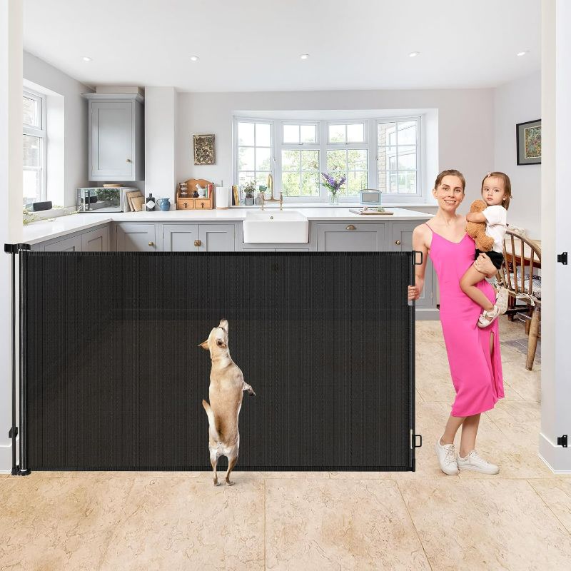 Photo 1 of 42" Tall X 95" Wide Extra Tall Pet Gates for Doorways Extra Tall Dog Gates for Doorway Retractable Baby Gates Extra Wide Baby Gate for Large Openings Retractable Dog Gate for The House Extra Wide Gate
