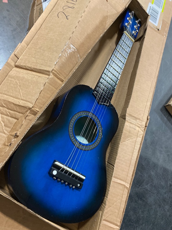 Photo 2 of 21 Inches Guitar for Kids Wooden Acoustic Guitar 6 Strings Ukulele for Toddler Musical Instruments Learning Toys for 3 4 5 Year Old Boys Girls Gifts Ages 3-7 (Blue)
