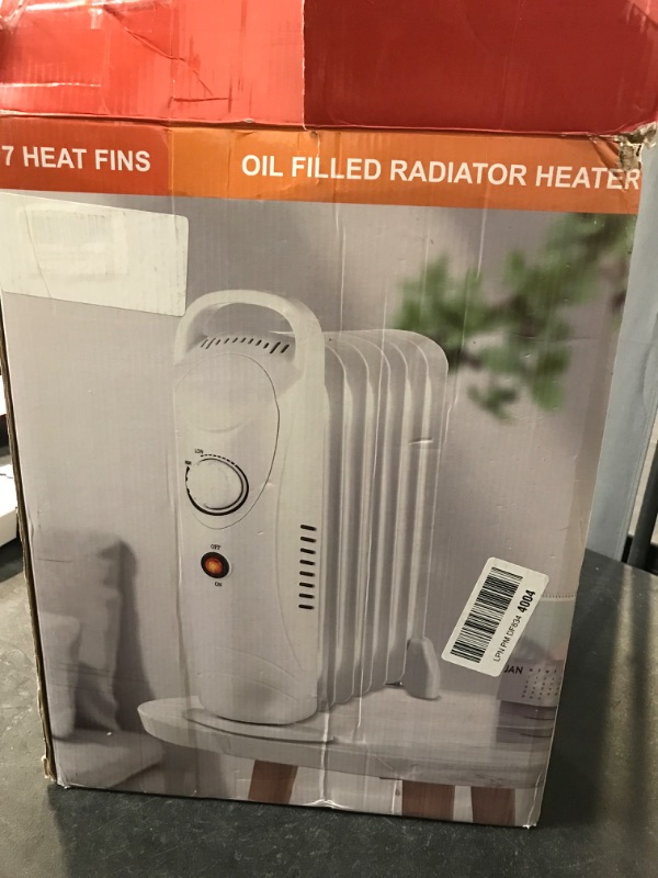 Photo 3 of Air Choice Oil Filled Radiator Heater, Small Oil Heater with Adjustable Thermostat, 700W Electric Heating, Durable & Overheat Protection, Quiet, Ideal for Indoor Use Home Office, White