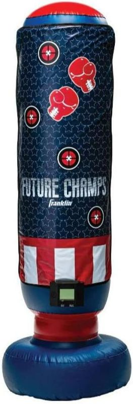 Photo 1 of Franklin Sports Electronic Boxing Bag - Future Champs Inflatable MMA Kickboxing Bag - Toy Youth Equipment for Kids + Toddlers - 60" x 22"
