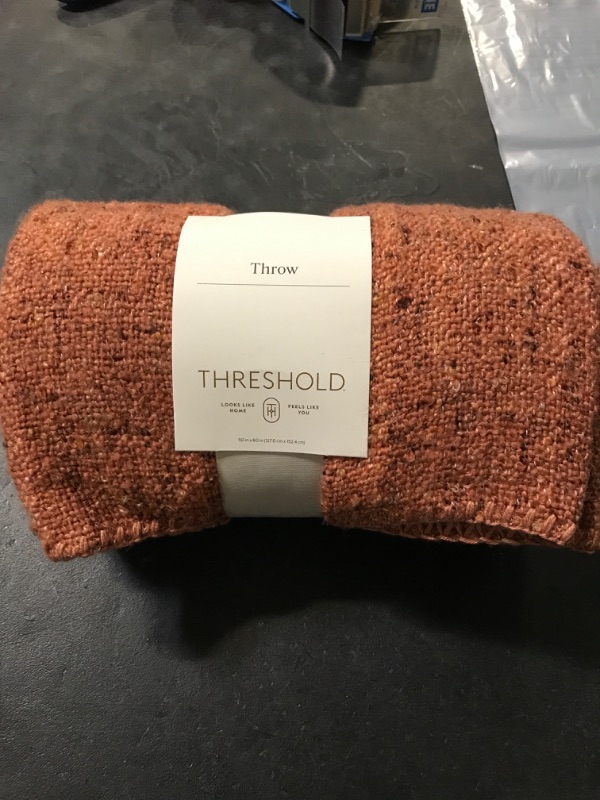 Photo 2 of Threshold 60x50" Marled Boucle Textured Wool Cozy Throw Blanket