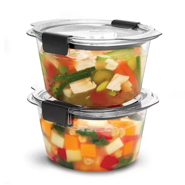 Photo 1 of Rubbermaid 2pk 3.5c Brilliance Round Food Storage Containers: Clear Plastic, Dishwasher-Safe, Lifetime Warranty