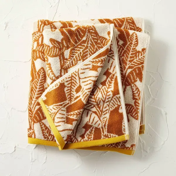 Photo 1 of 2pc Paradise Bath and Hand Towel Set Rust - Opalhouse™ designed with Jungalow™: Cotton Terry, Midweight, Reversible