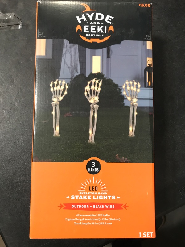 Photo 1 of Hyde and Eek Stake lights Skeleton Hands outdoor decor set of 3 