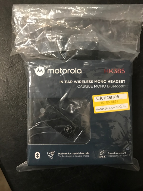 Photo 3 of Motorola In-Ear Bluetooth Wireless Mono Headset HK385 - Black