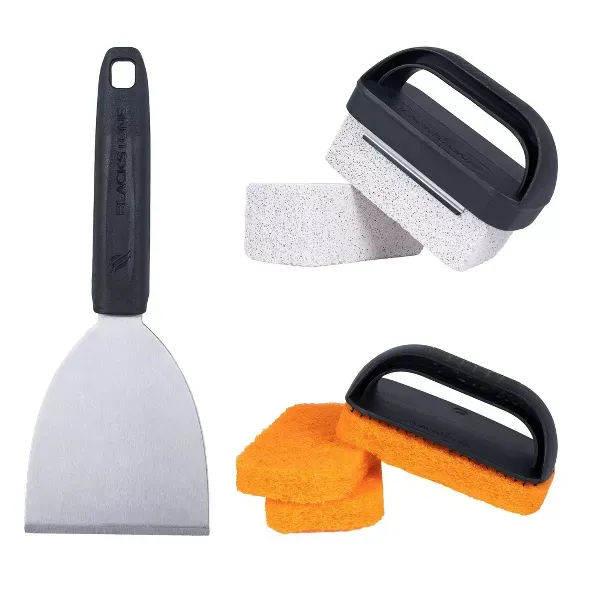 Photo 1 of Blackstone 8pc Griddle Cleaning Kit: Professional Scraper, Pads & Bricks for Rust Removal
