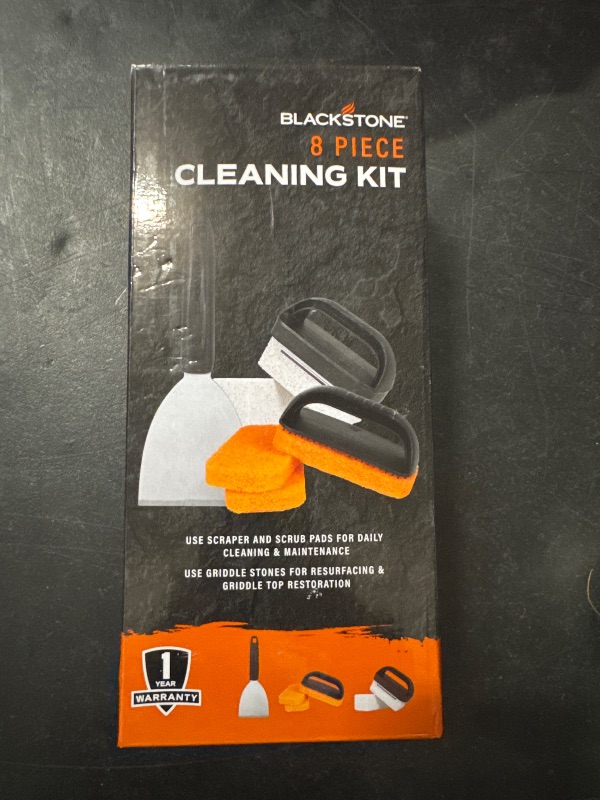 Photo 3 of Blackstone 8pc Griddle Cleaning Kit: Professional Scraper, Pads & Bricks for Rust Removal
