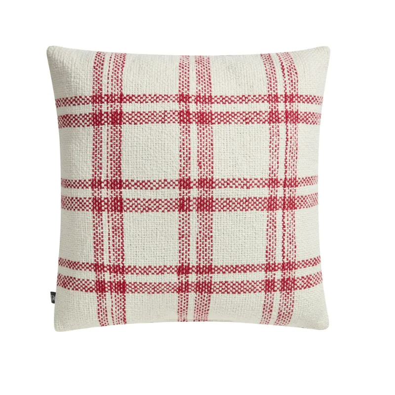 Photo 2 of My Texas House Threshold Red Plaid Reversible Decorative Pillow 18x18