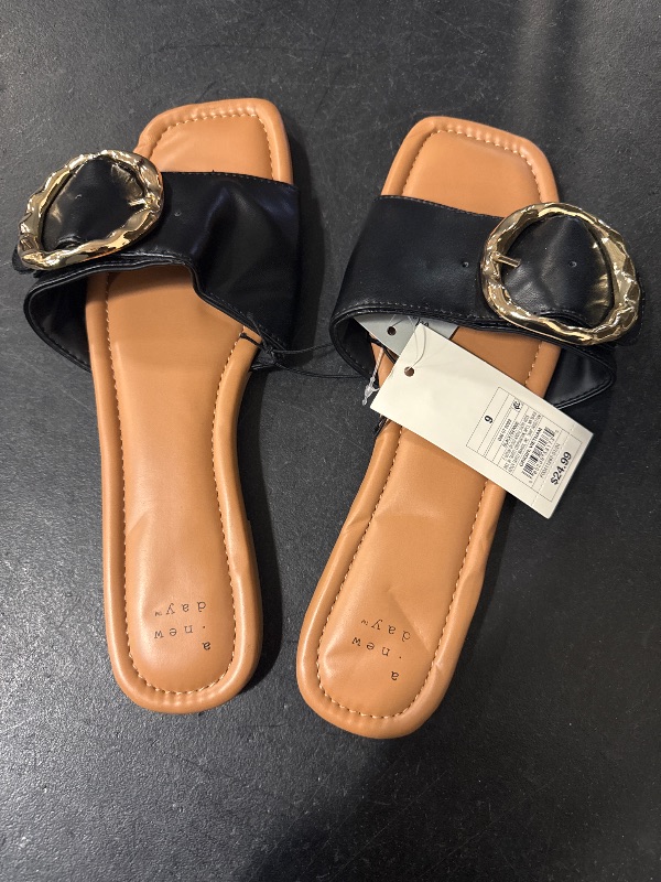 Photo 2 of size 9 Women's Bennie Buckle Slide Sandals with Memory Foam Insole - a New Day™ 
