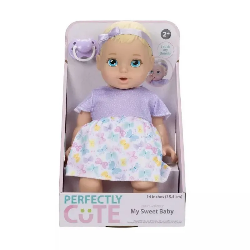 Photo 2 of Perfectly Cute 14" Girl Baby Doll - Blonde Hair, Blue Eyes
