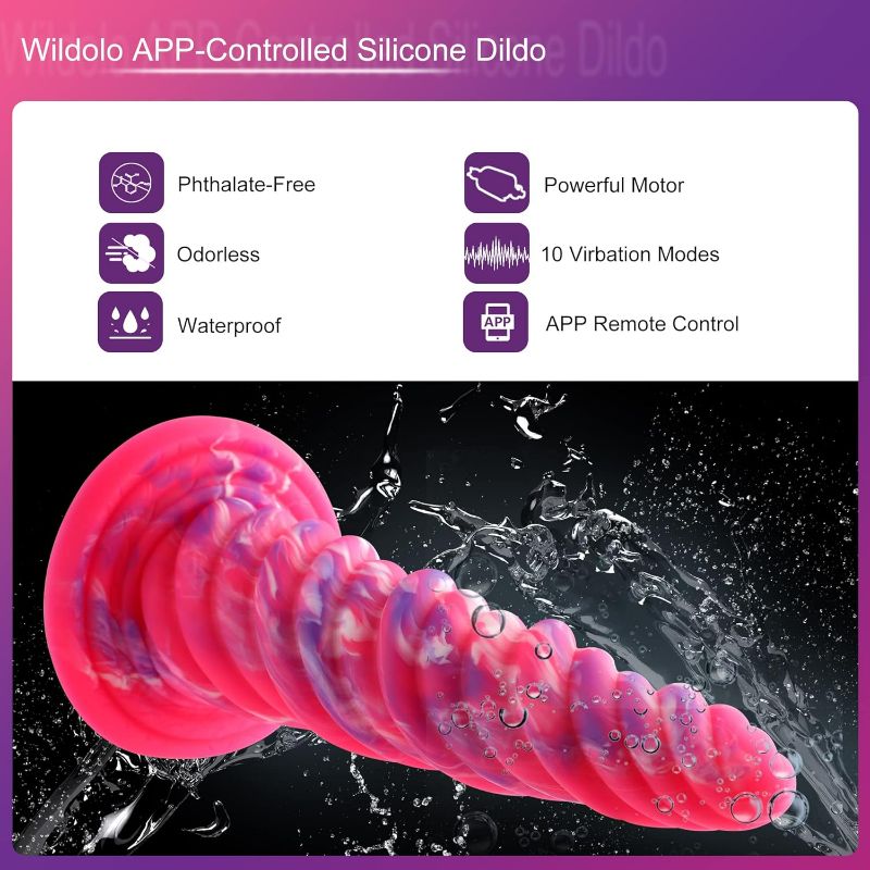 Photo 2 of Silicone Vibrator, APP/Remote/Key 3 in 1 Control Vibrator with 10 Vibration Modes, Adult Sex Toy
