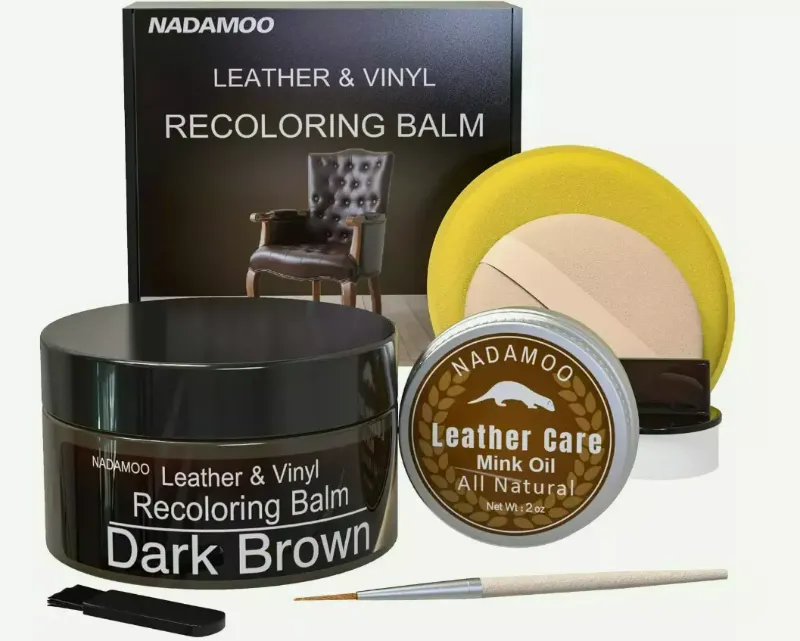 Photo 1 of Dark Brown Vinyl & Leather Recoloring Balm Leather Repair Kit Restoration Cream
