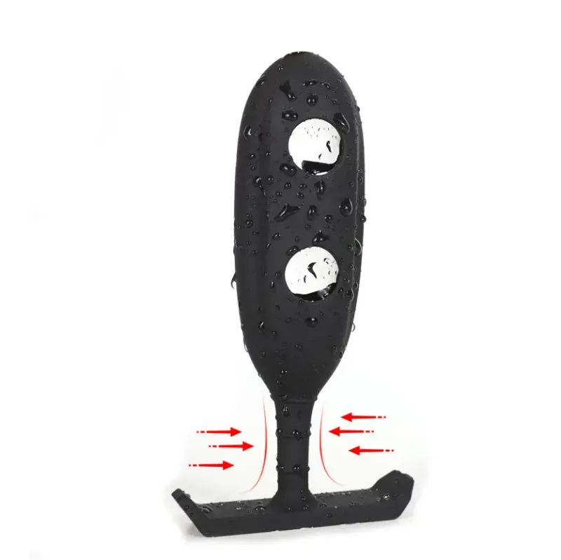 Photo 1 of Silicone Steel Beads Weighted Anal Plug for Men and Women Anus Expand Training Dilator Metal Crystal Butt Plug Sex Toys
