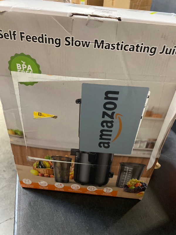 Photo 3 of Cold Press Juicer, Amumu Slow Masticating Machines with 5.4" Extra Large Feed Chute Fit Whole Fruits & Vegetables Easy Clean Self Feeding Effortless for Batch Juicing, High Juice Yield, BPA Free 250W
