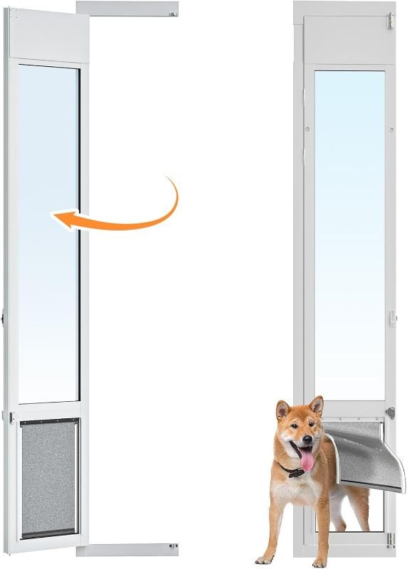 Photo 1 of Large Dog Door for Sliding Glass Door,Openable Pet Door for Sliding Glass Doors?All-Metal Framed & Panel & Lock,Adjustable 75 7/8" to 81" Slider Height -Large
