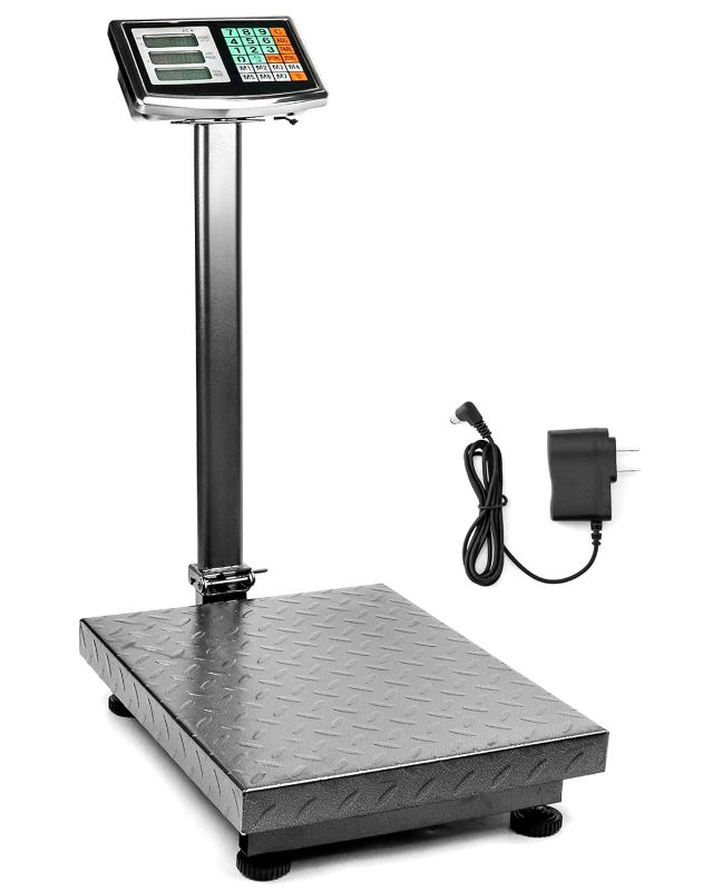 Photo 1 of QWORK Foldable 600LB Weight Computing Postal Scale, Floor Platform Digital Scale, Accurate Warehouse Large Shipping Mailing LB/KG Calculator
