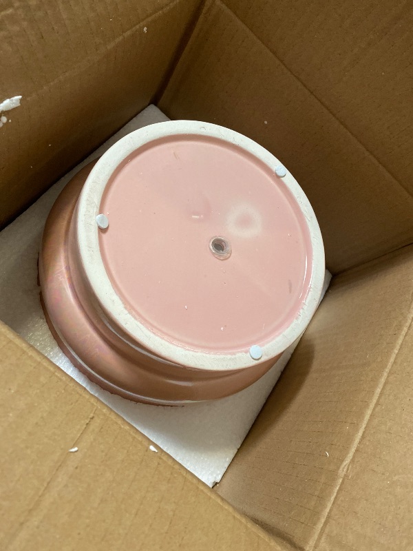 Photo 1 of 10 inch Ceramic Plant Pots for Indoor Plants, Rainbow Pearl Glaze Planter with Planters for Plants with Drainage Hole, Orchid Pots, Succulent Pot, Large Flower Pot (Pink)
