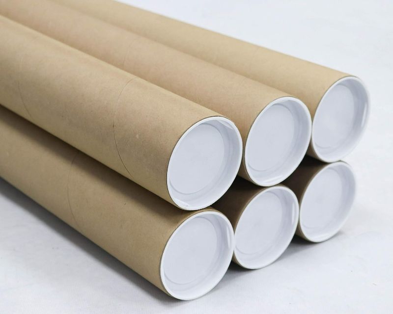 Photo 1 of MagicWater Supply Mailing Tube - 3 in x 36 in - Kraft - 6 Pack - for Shipping and Storage of Posters, Arts, Crafts, and Documents
