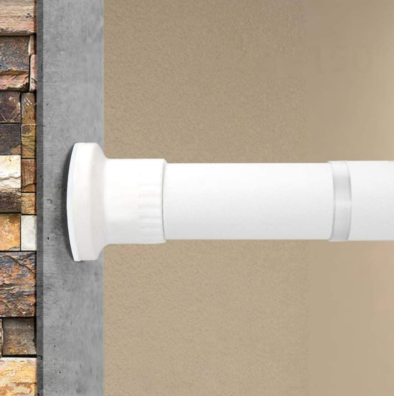 Photo 1 of ASHLEYRIVER Room Divider Tension Curtain Rod,Tension Shower Window Curtain Rod,No Drilling,Very Secure-28-43Inch,White
