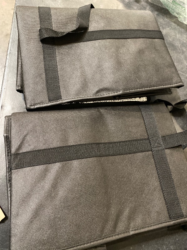 Photo 1 of NZ home Insulated Cooler Bag and Food Warmer (XXL, 2 Pack) for Delivery & Grocery Shopping with Zippered Top, Black
