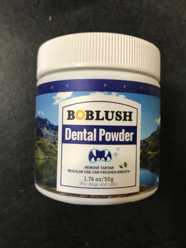Photo 1 of boblush Dental Powder - Dog Breath Freshener - Teeth Cleaning Made Easy – Targets Tartar & Bad Breath - Formulated for Small Dogs 
