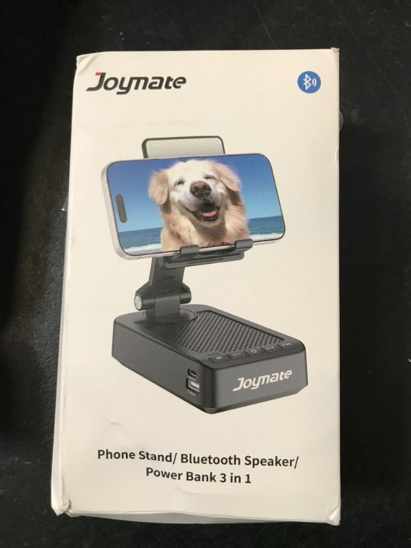 Photo 1 of Joymate Gifts for Men Women, Phone Stand with Bluetooth Speaker and Charging Function 360° Rotable Angel Adjustable Cell Phone Holder with HD Stereo Sound Fits All Phones,Tablet (Black)