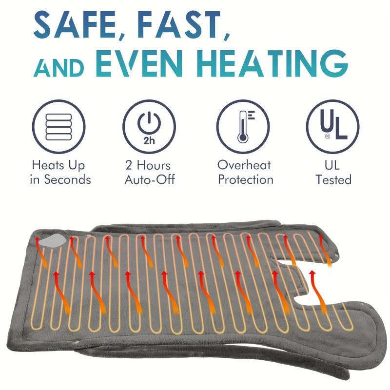 Photo 1 of OUSITAID DAILYLIFE Heating Pad For Neck And Shoulder And Back Electric Heating Wrap UL Certified With Overheating Protection | 6 Heating Settings | Auto-Off | Machine Washable 26”x35”.
