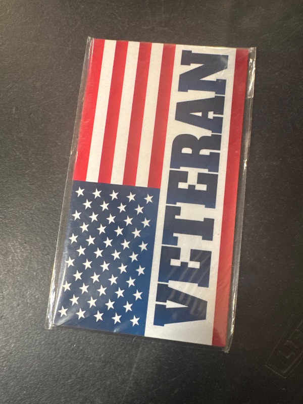 Photo 1 of GEEKBEAR American Flag Veteran Flag Car Magnet 3 Pack Reflective Waterproof 7" x 4"
