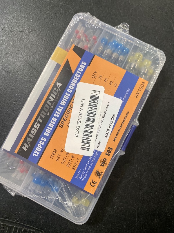 Photo 1 of haisstronica 120PCS Solder Seal Wire Connectors, Marine Grade Heat Shrink Butt Splice Connectors for Electrical, Stereo, Corrosion and Weatherproof
