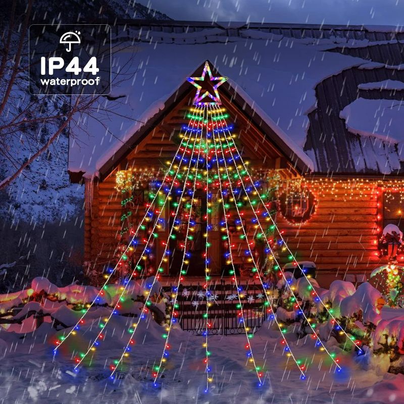 Photo 1 of Christmas String Lights Outdoor Decoration 317 LED Star Fairy String Lights 8 Modes & Waterproof for Party Wedding Patio Yard New Year Holiday Indoor Outdoor - Multicolor
