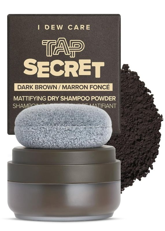 Photo 1 of I DEW CARE Dry Shampoo Powder Set - Tap Secret Original and Refill + Dark Brown | Strengthening & Volumizing, Powder Type, Refillable, Travel size
