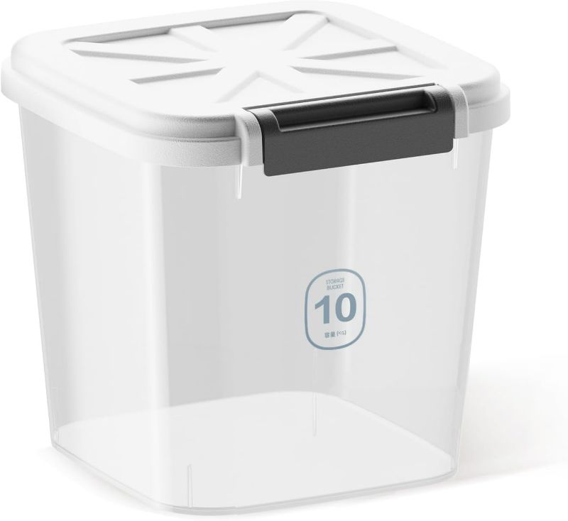 Photo 1 of Flour Container - Rice Dispenser 20lbs/10kg/10.6qt Food Cereal Container Bins Pet Food Container Laundry Pods Container for Household Pantry Organization (20lbs)
