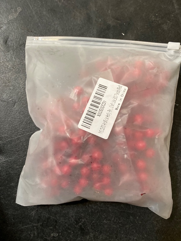 Photo 1 of GXXMEI 300PCS Artificial Holly Berries, Mini 10 mm Fake Berries Decor on Wire for Christmas Tree Decorations Flower Wreath DIY Craft Use (Red)
