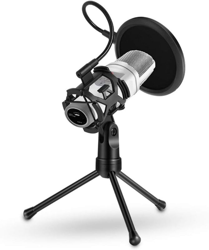 Photo 1 of Foldable Microphone Tripod Stand Desktop Mic Holder Shock Mount Pop Filter for Online Broadcasting Chatting Singing