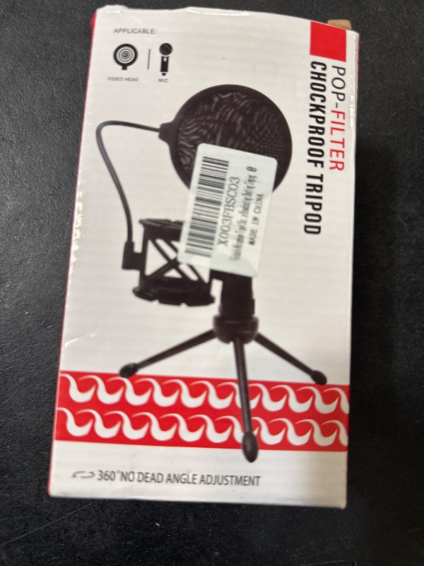 Photo 1 of Foldable Microphone Tripod Stand Desktop Mic Holder Shock Mount Pop Filter for Online Broadcasting Chatting Singing
