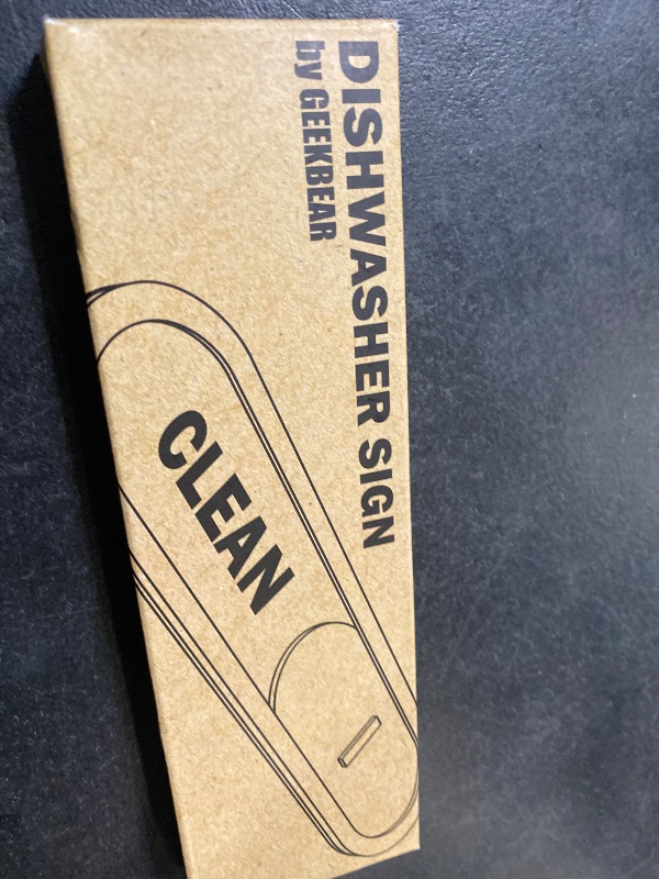 Photo 1 of GEEKBEAR Clean Dirty Dishwasher Slider Sign (Gray) - Made with Premium MDF Wood - Wood Slider Indicator with Bold Text
