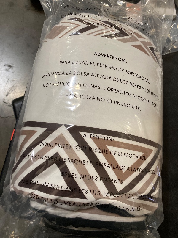 Photo 1 of king comforter set brown triangles 