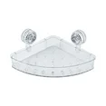 Photo 1 of Corrugated Suction Cup Storage Holder, 2025 New No-Drill Wall Mounted Suction Cup Bathroom Storage Rack Shelf Shower Caddy Suction Cup, Acrylic No-Drill Light Luxury Style Glacier Pattern Suction
