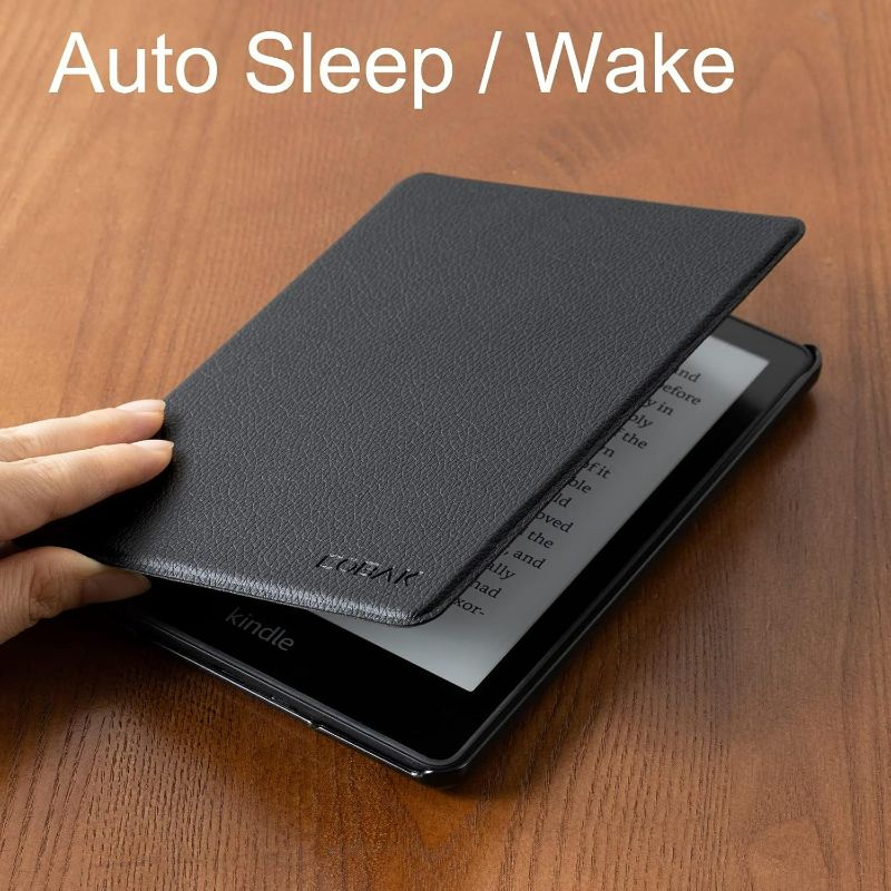 Photo 1 of CoBak Case for Kindle Paperwhite - All New PU Leather Smart Cover with Auto Sleep Wake Feature for Kindle Paperwhite Signature Edition and Kindle Paperwhite 11th Generation 2021 Released, Black