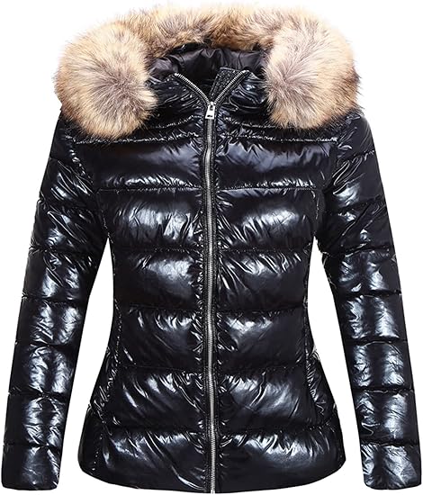 Photo 1 of size large Bellivera Womens Lightweight Puffer Jacket, Winter Coats for Women Warm Quilted Bubble Padded Hood Coat with Faux Fur Collar
