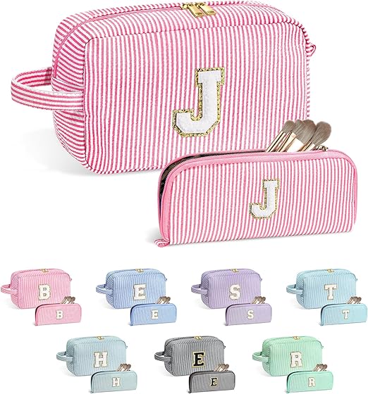 Photo 1 of YOOLIFE Mothers Day Gifts for Women - Initial Makeup Bag, Birthday Gifts for Women Mom Sister Friend Daughter Teen Girls