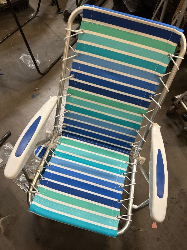 Photo 1 of pillow not included Ultimate Heavy Duty Aluminum Folding Backpack Beach Chair for Adults | Lay Flat, 5 Reclining Positions | Removable Insulated Cooler Pouch | 300 lbs Weight Capacity
