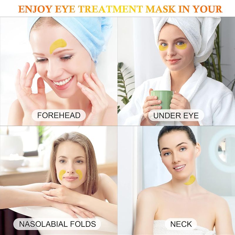 Photo 1 of 24k Gold Eye Collagen Patches - Puffy Eyes & Dark Circles Treatments, Reduce Under Eye Bags and Smooth Wrinkles, Eye Skin Care Pads With Collagen