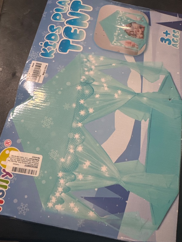 Photo 1 of Monobeach Blue Princess Tent Girls Large Playhouse Kids Castle Play Tent with Star Lights
