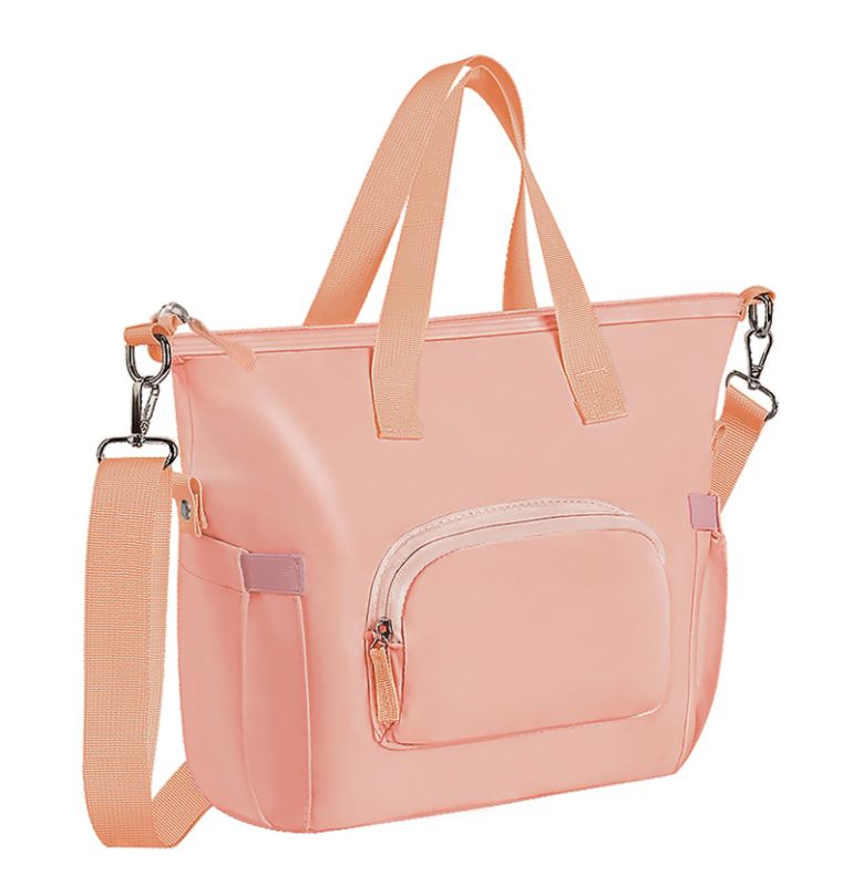 Photo 1 of pink lunchbox with extra strap for easy carrying 