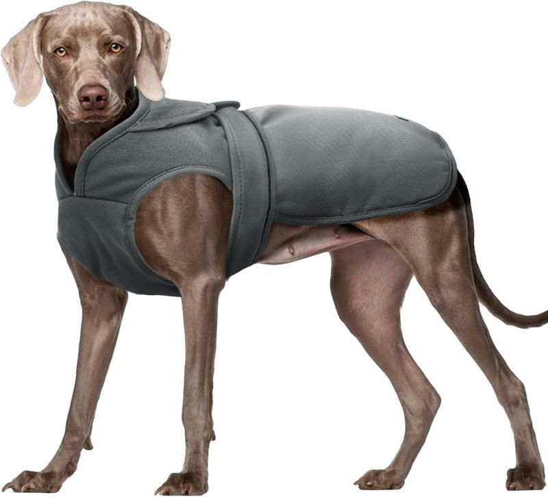 Photo 1 of Kuoser Dog Winter Coat - Warm Fleece Jacket, Reflective & Waterproof, Grey for Small Medium Large Dogs