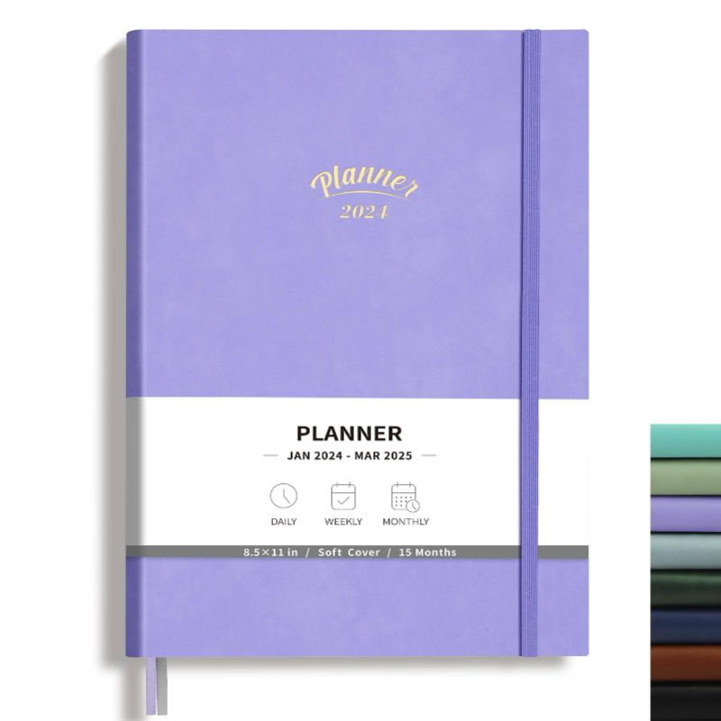 Photo 1 of purple planner july 24-june 2025 daily , weekly & monthly 